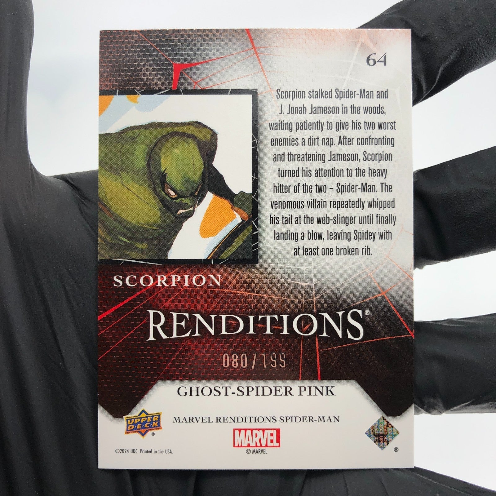 Marvel Card Scorpion 64 Pink /199 Fleer Upper Deck Renditions [NM]