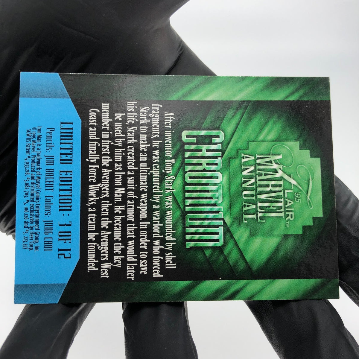 Marvel Card Iron Man 3 of 12 Chromium Flair 1995 Fleer Upper Deck [NM]