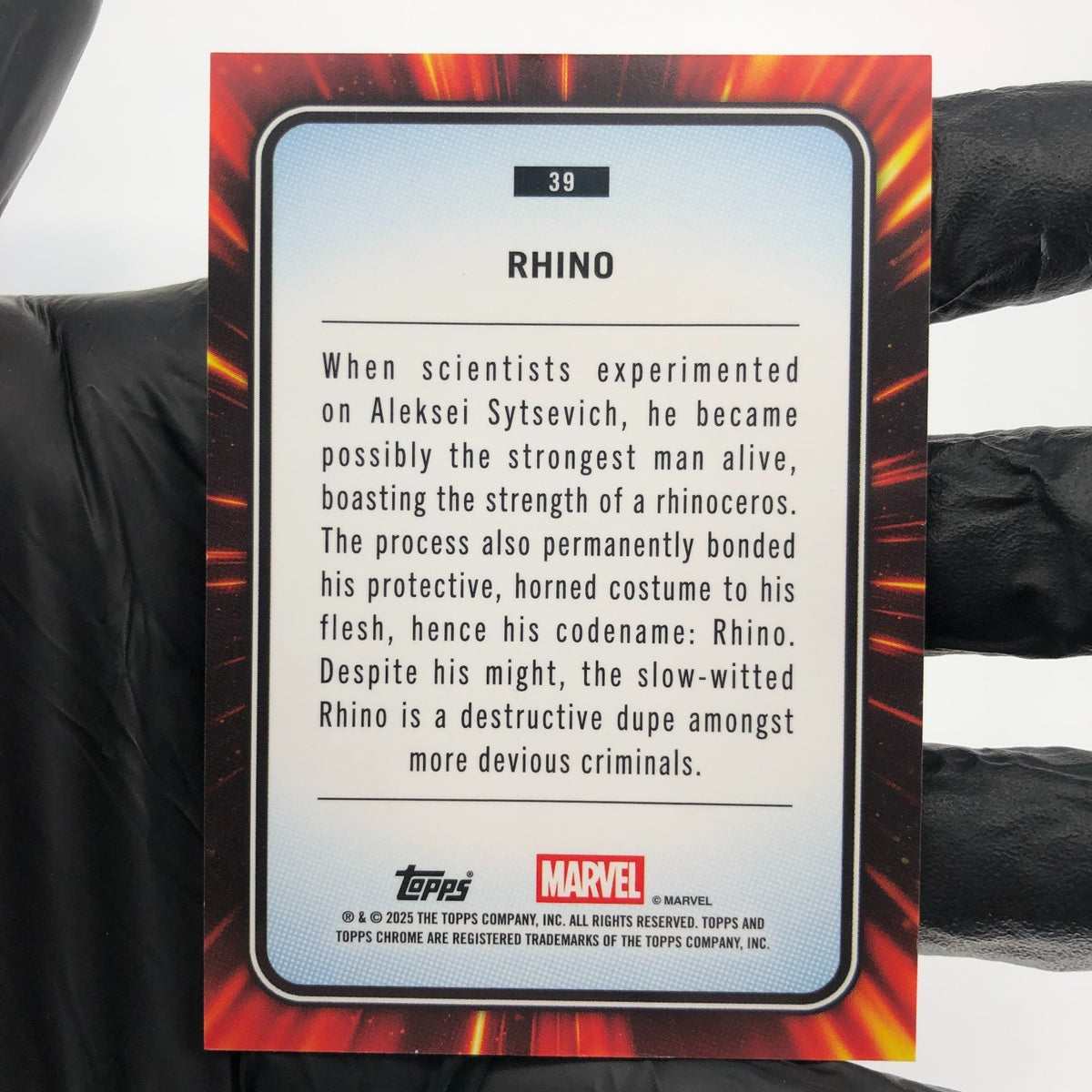 Marvel Card Rhino 39 Rose Gold /40 Mini Diamond Topps Chrome 2025 [NM]