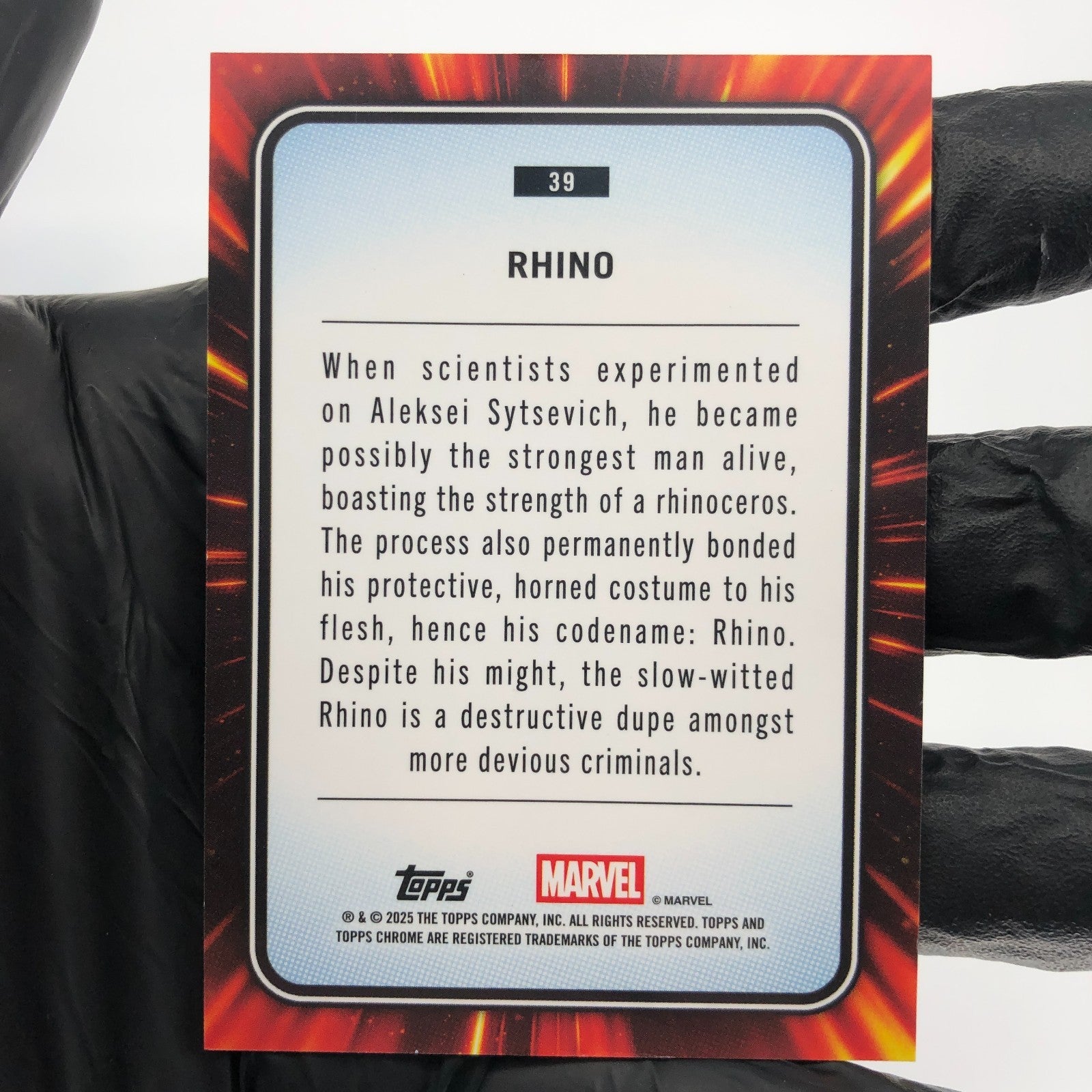 Marvel Card Rhino 39 Rose Gold /40 Mini Diamond Topps Chrome 2025 [NM]