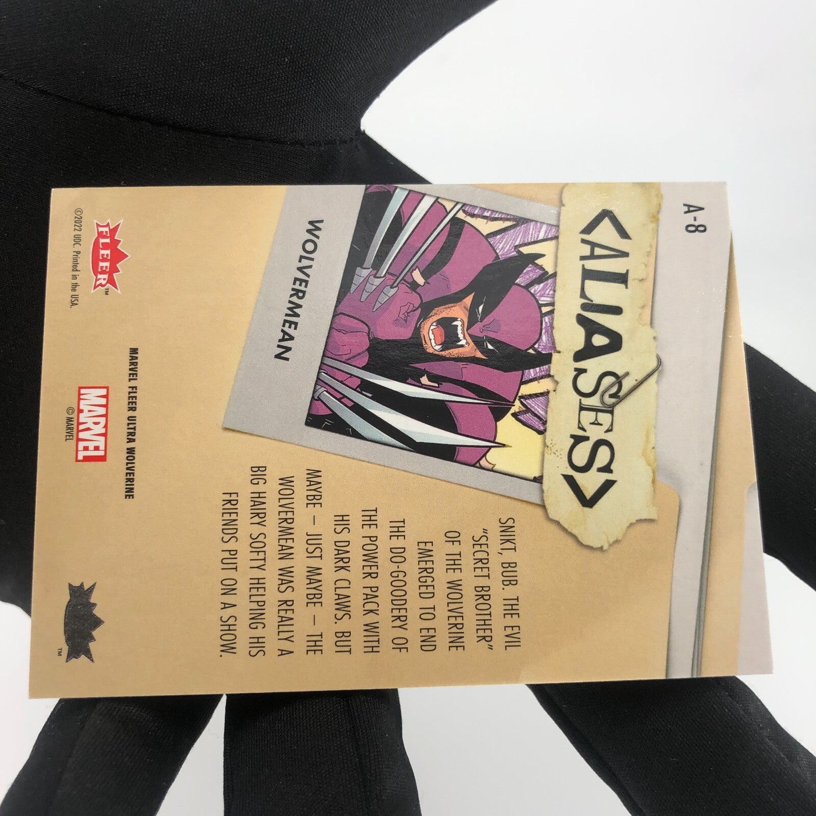 Marvel Card Wolvermean A-8 Aliases Fleer Upper Deck Wolverine Ultra [Rank A]