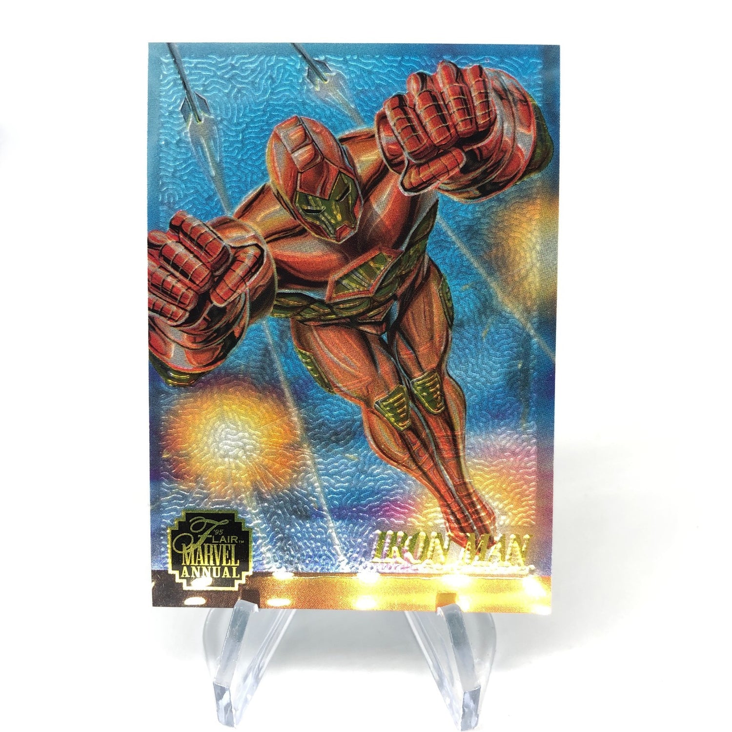 Marvel Card Iron Man 3 of 12 Chromium Flair 1995 Fleer Upper Deck [NM]