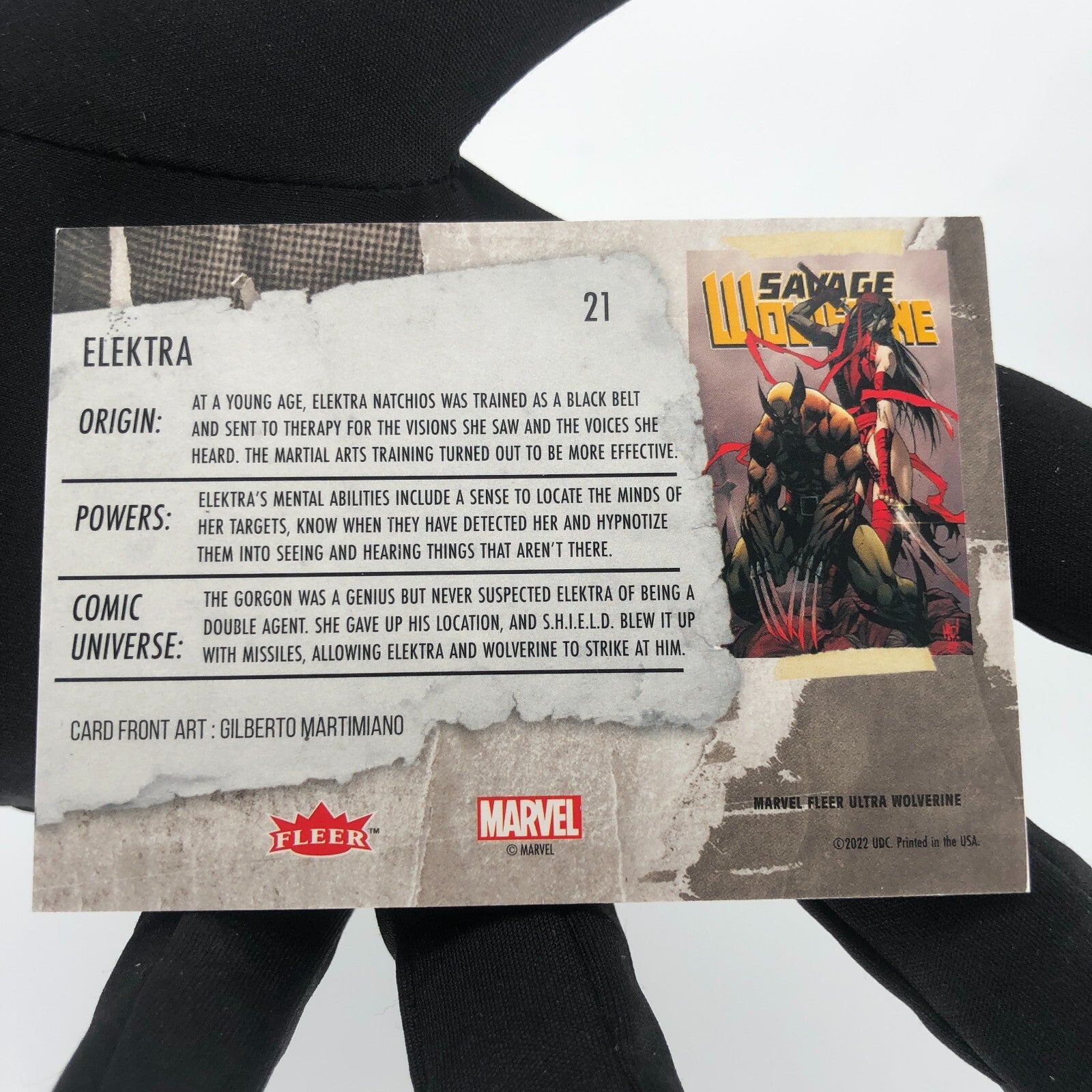Marvel Card Elektra 21 Green Fleer Upper Wolverine Ultra [A]