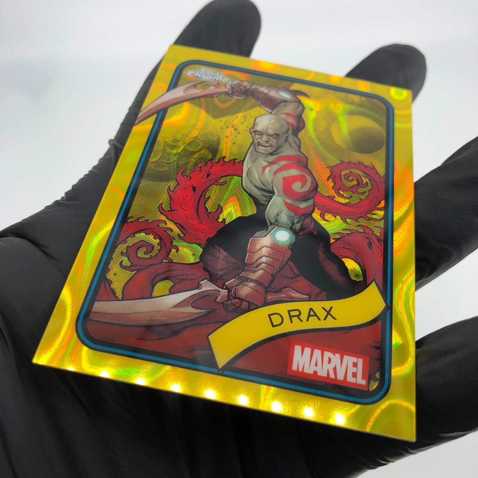 Marvel Card Drax 184 Yellow Lava Refractor Topps Chrome 2025 [NM] 2