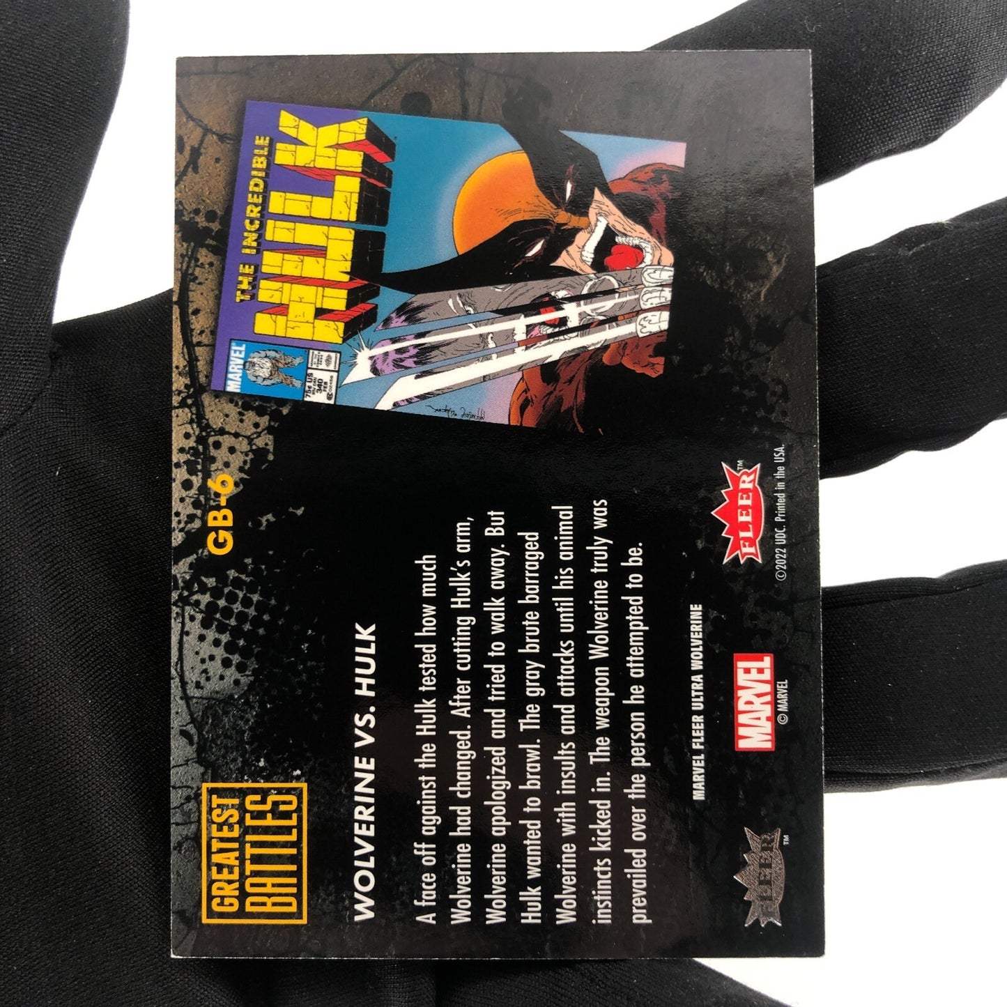 Marvel Card Hulk Vs Greatest Battles GB-6 Fleer Upper Wolverine Ultra [Rank A]