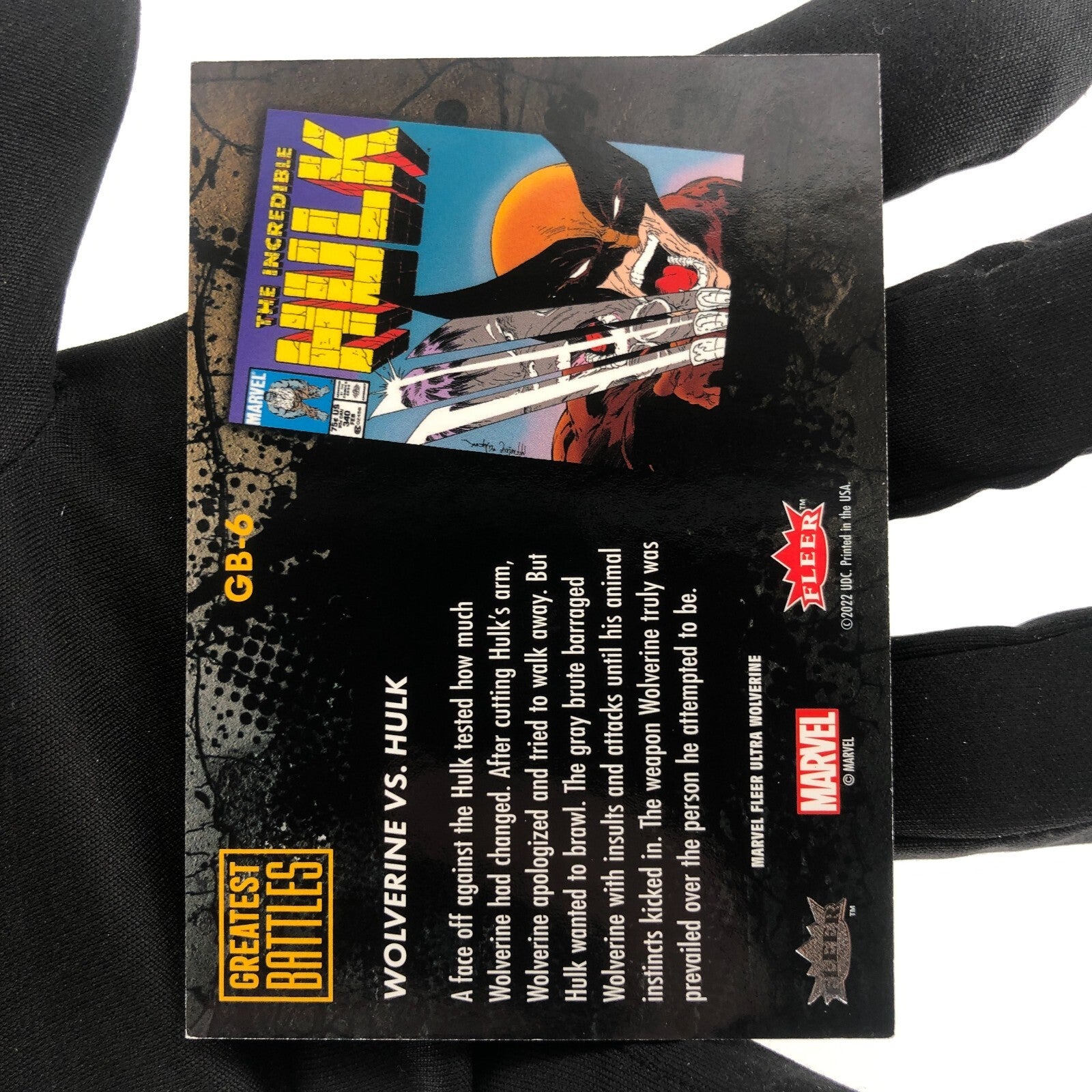 Marvel Card Hulk Vs Greatest Battles GB-6 Fleer Upper Wolverine Ultra [Rank A]
