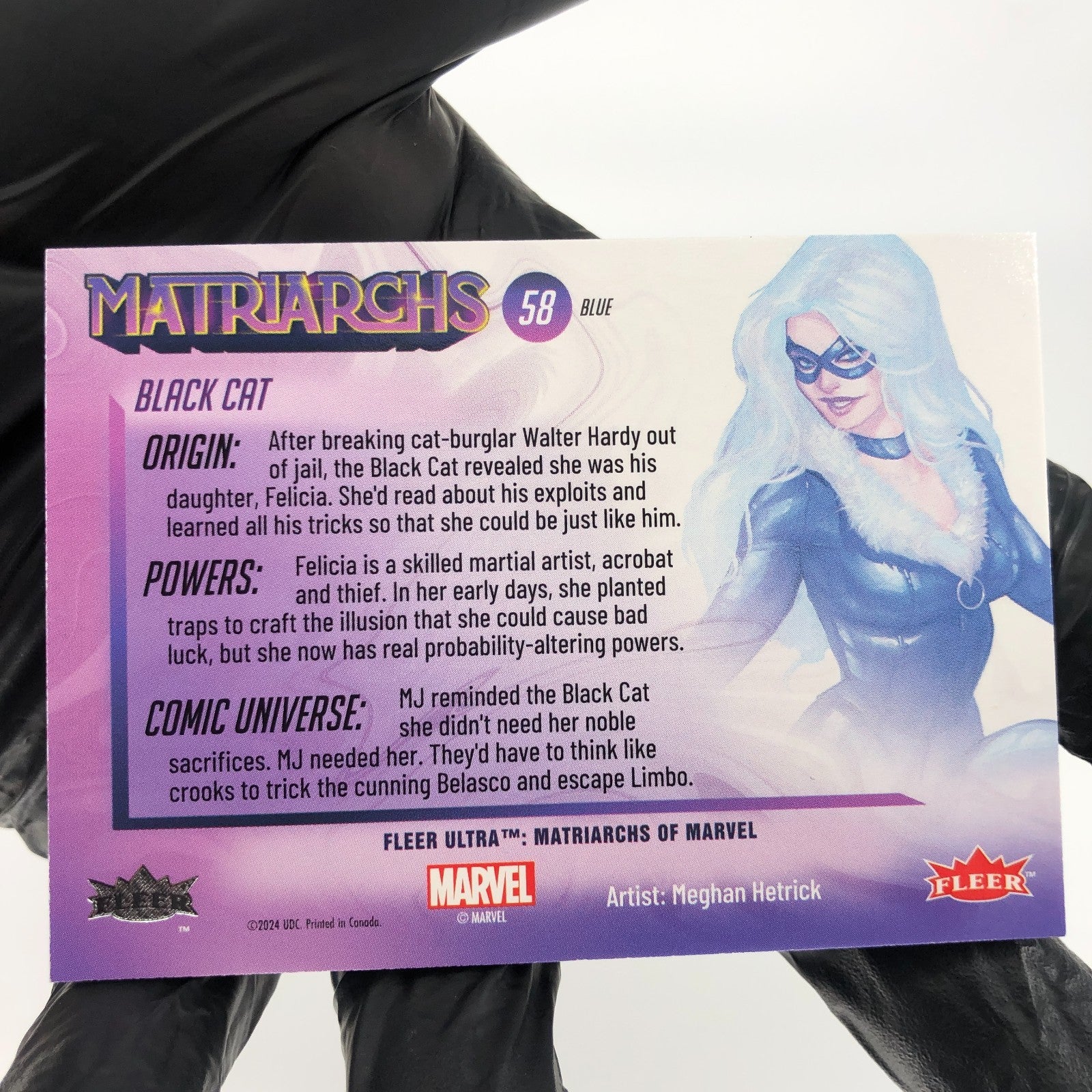 Marvel Card Black Cat 58 Blue Parallel Matriarchs 2024 Fleer Upper Deck [NM]