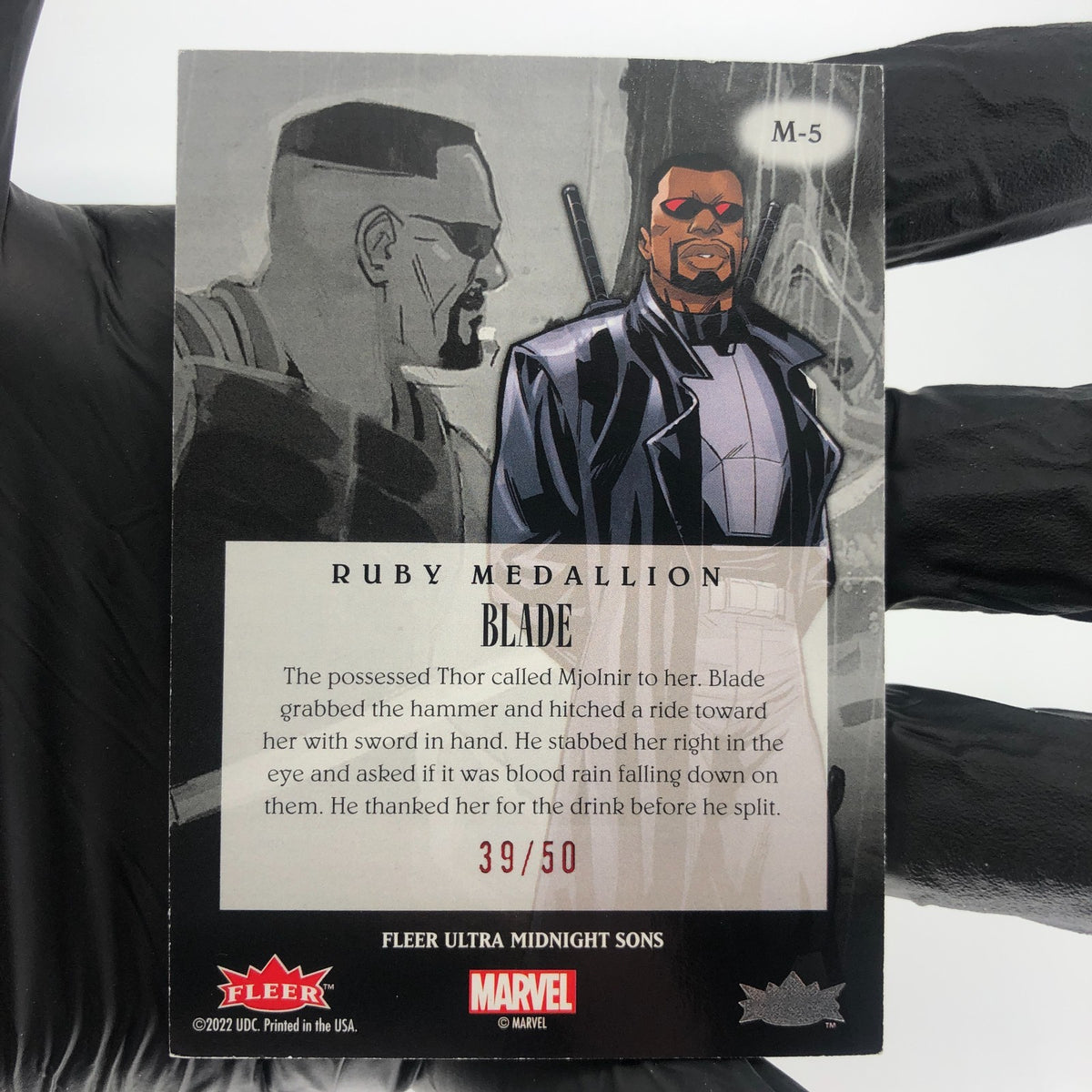 Marvel Card Blade M-5 Ruby /50 Midnight Sons 2022 Fleer Upper Deck [Exc.]