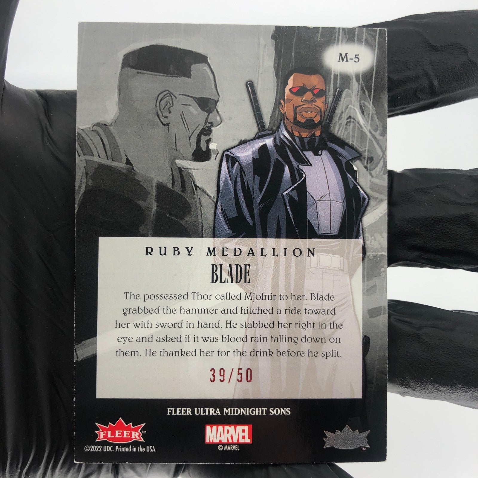 Marvel Card Blade M-5 Ruby /50 Midnight Sons 2022 Fleer Upper Deck [Exc.]