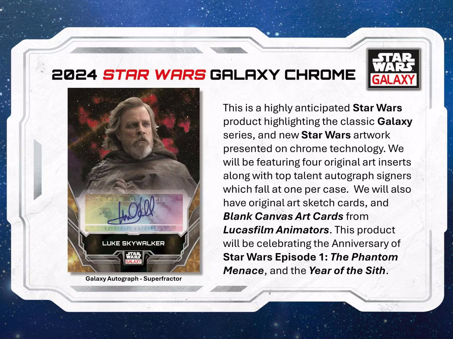 2024 Topps Star Wars Chrome Galaxy Hobby Full Case Break