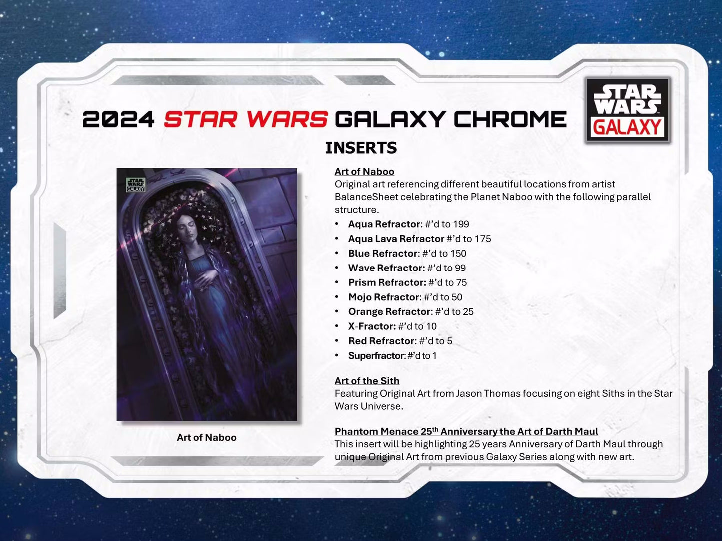 2024 Topps Star Wars Chrome Galaxy Hobby Full Case Break